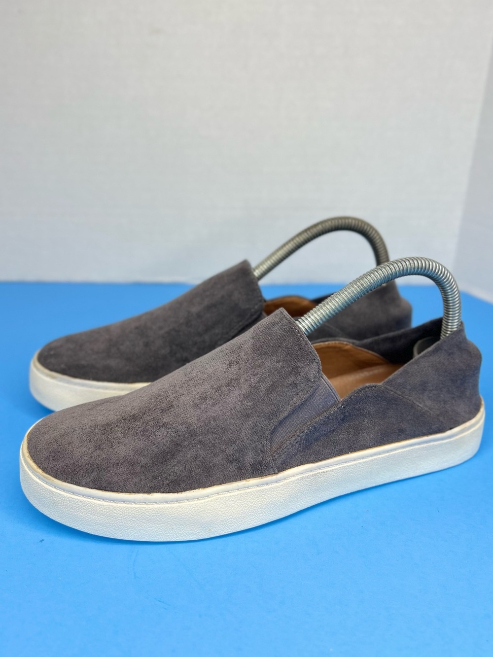 Steve Madden Fayna Micro Suede Slip-On Loafers Dark Grey Size 8 Worn 1X No Box